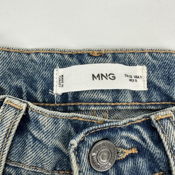 MNG Mango Wide Leg Jeans Size 32 Mid-Waist Regular Fit Full Length Denim - Picture 4 of 8